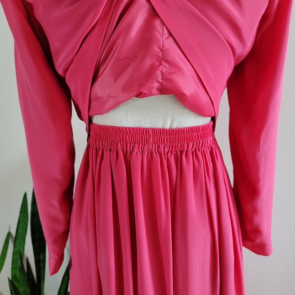 VTG 80s Silk David Hollis Skirt Set - Picture 9 of 12